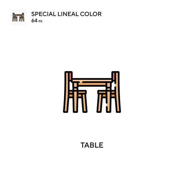 Tableau Icône Vectorielle Couleur Linéaire Spéciale Icônes Table Pour Votre — Image vectorielle