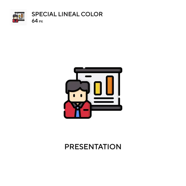 Presentación Icono Especial Vector Color Lineal Iconos Presentación Para Proyecto — Vector de stock
