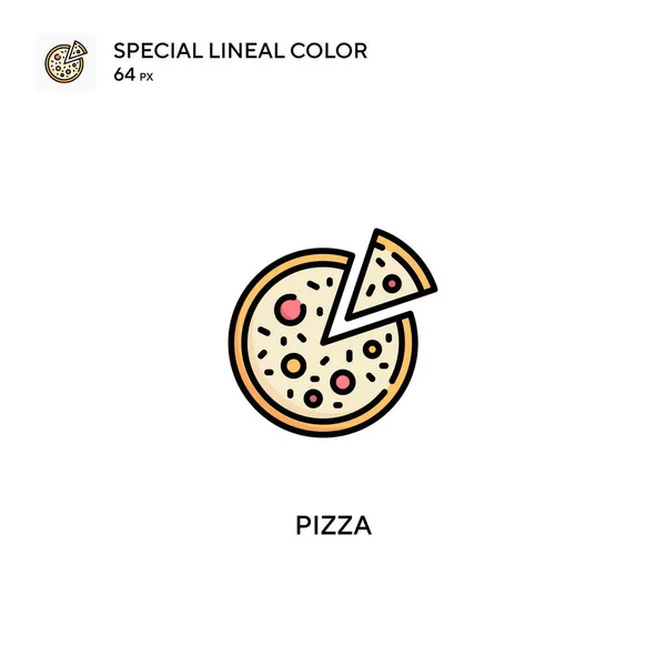 Pizza Special Lineal Χρώμα Διάνυσμα Εικονίδιο Εικονίδια Πίτσας Για Την — Διανυσματικό Αρχείο