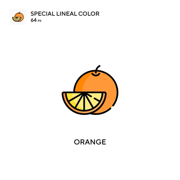 Naranja Especial Icono Vector Color Lineal Iconos Naranja Para Proyecto — Archivo Imágenes Vectoriales