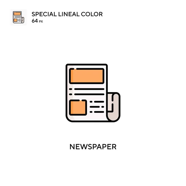 Εφημερίδα Ειδική Lineal Χρώμα Διάνυσμα Εικονίδιο Εικονίδια Εφημερίδων Για Επιχειρηματικό — Διανυσματικό Αρχείο
