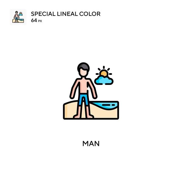 Man Speciális Lineáris Szín Vektor Ikon Man Ikonok Üzleti Projektjéhez — Stock Vector