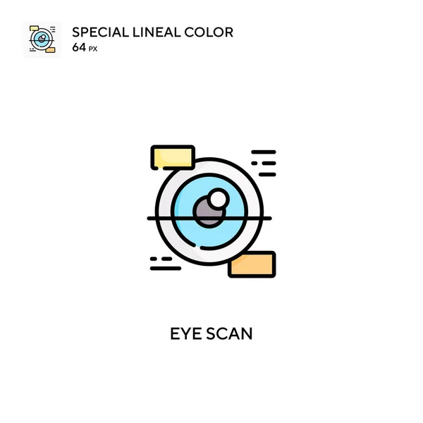 Scan Des Yeux Icône Vectorielle Couleur Linéaire Spéciale Icônes Eye — Image vectorielle