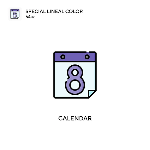 Calendario Icono Especial Vector Color Lineal Iconos Calendario Para Proyecto — Vector de stock