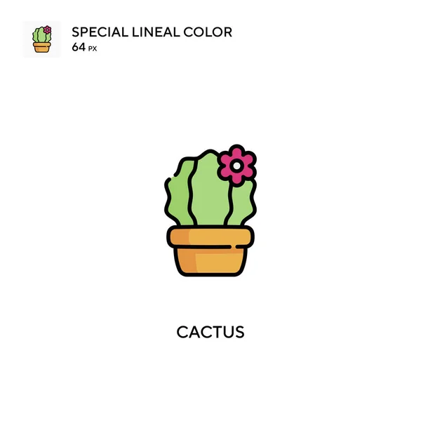 Cactus Special Lineal Color Vector Icon 비즈니스 프로젝트용 선인장 아이콘 — 스톡 벡터