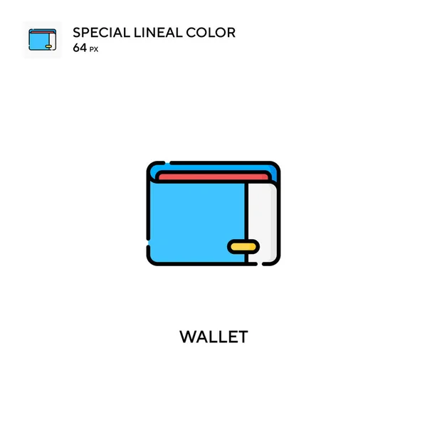Monedero Icono Especial Vector Color Lineal Iconos Billetera Para Proyecto — Vector de stock