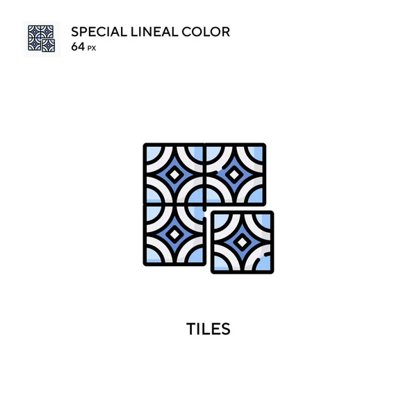 Tiles Special Lineal Color Vector Icon Tiles Icons Your Business — Stock Vector