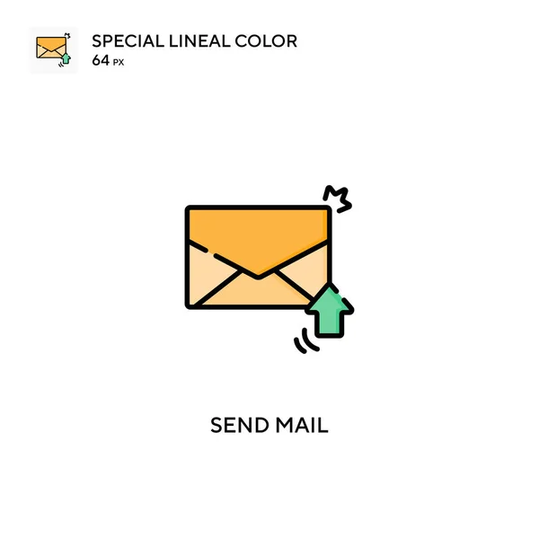 Envoyer Courriel Icône Vectorielle Couleur Linéaire Spéciale Envoyez Des Icônes — Image vectorielle