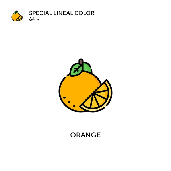 Naranja Especial Icono Vector Color Lineal Iconos Naranja Para Proyecto — Vector de stock