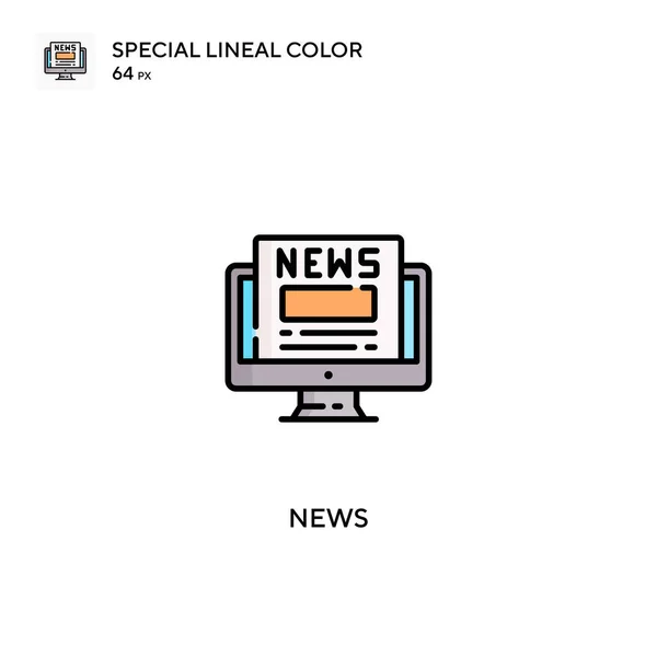 News Special Lineal Color Vector Icon News Icons Your Business — Stock Vector