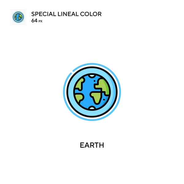 Earth Special Lineal Χρώμα Διάνυσμα Εικόνα Γήινα Εικονίδια Για Την — Διανυσματικό Αρχείο