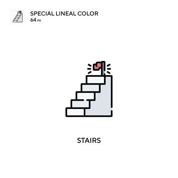 Trappen Speciale Lineal Kleur Icon Stairs Pictogrammen Voor Business Project — Stockvector