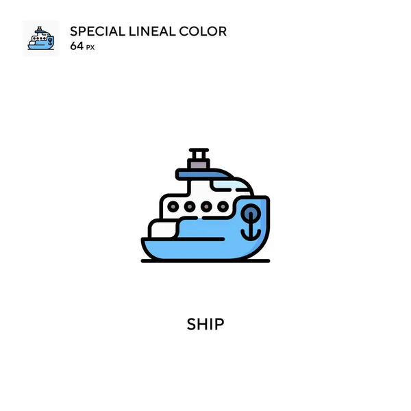 Ship Special Lineal Color Icon Ship Iconen Voor Business Project — Stockvector