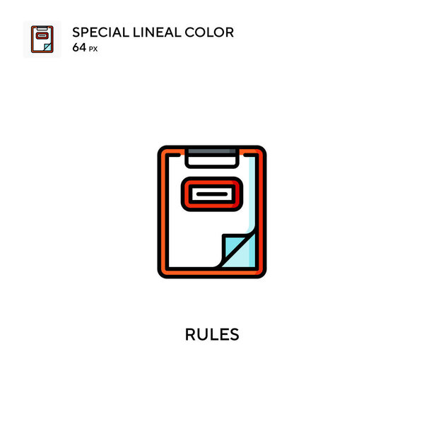 Rules Special lineal color icon.Rules icons for your business project