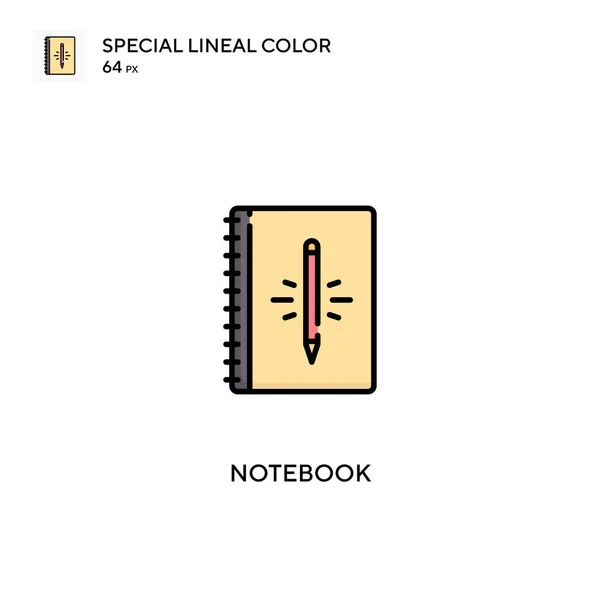 Notebook Speciale Lineal Color Icon Notebook Pictogrammen Voor Business Project — Stockvector