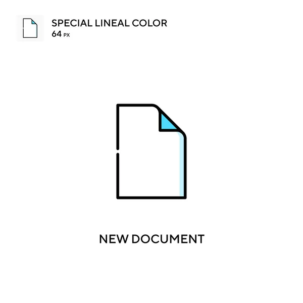 Nuevo Documento Icono Color Lineal Especial Nuevos Iconos Documentos Para — Vector de stock