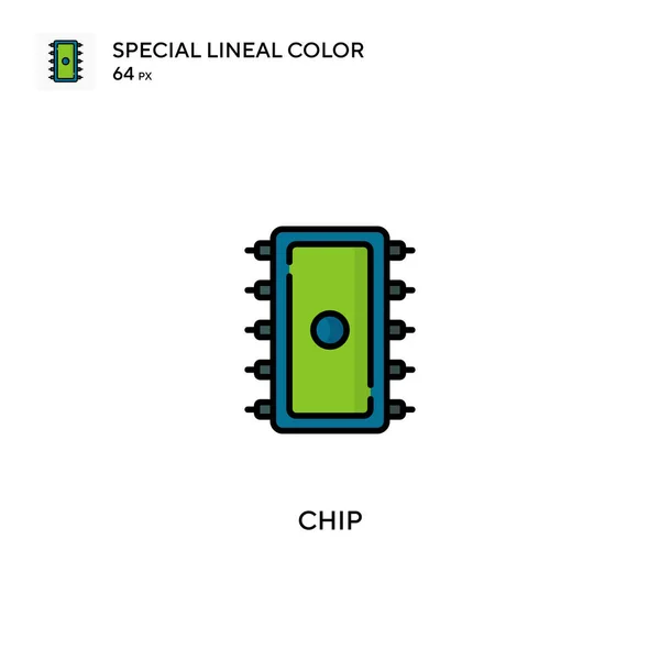 Chip Icone Lineari Speciali Del Colore Icon Chip Vostro Progetto — Vettoriale Stock
