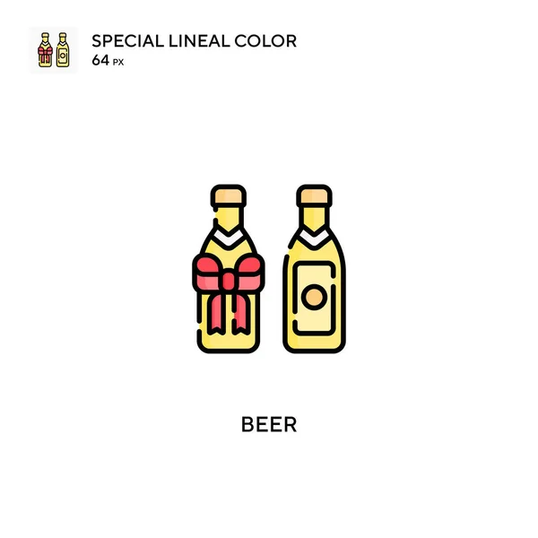 Bier Special Lineal Color Icon Bier Pictogrammen Voor Business Project — Stockvector