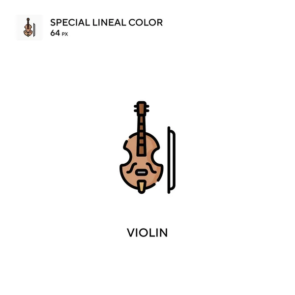 Hegedű Speciális Lineáris Szín Ikon Hegedű Ikonok Üzleti Projekt — Stock Vector