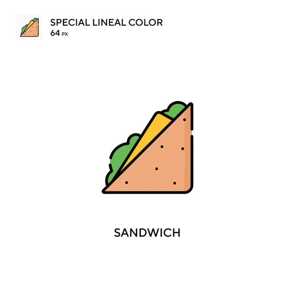 Sandwich Special Lineal Color Icon Sandwich Iconen Voor Business Project — Stockvector