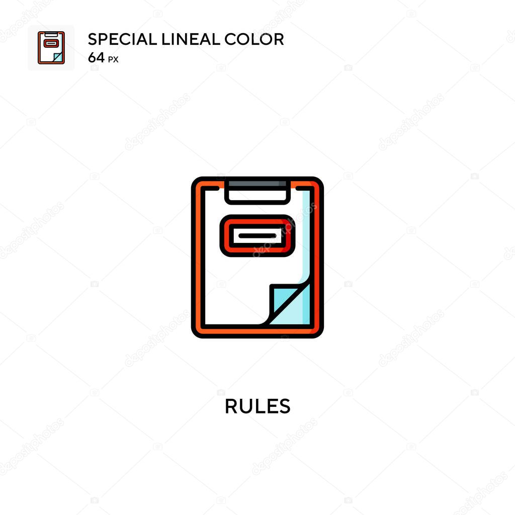 Rules Special lineal color icon.Rules icons for your business project