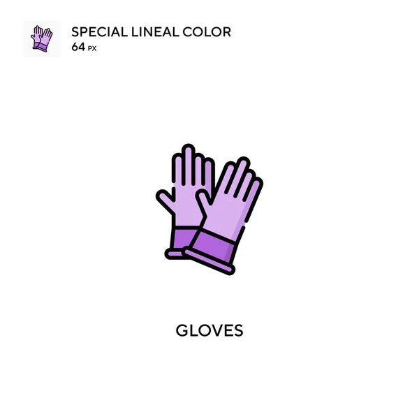 Luvas Ícones Cores Lineares Especiais Icon Gloves Para Seu Projeto — Vetor de Stock