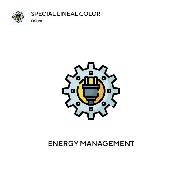 Iconos Gestión Energía Para Proyecto Empresarial — Archivo Imágenes Vectoriales