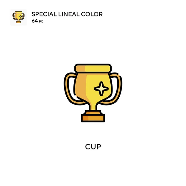 Icone Colori Lineari Speciali Cup Icon Cup Tuo Progetto Aziendale — Vettoriale Stock