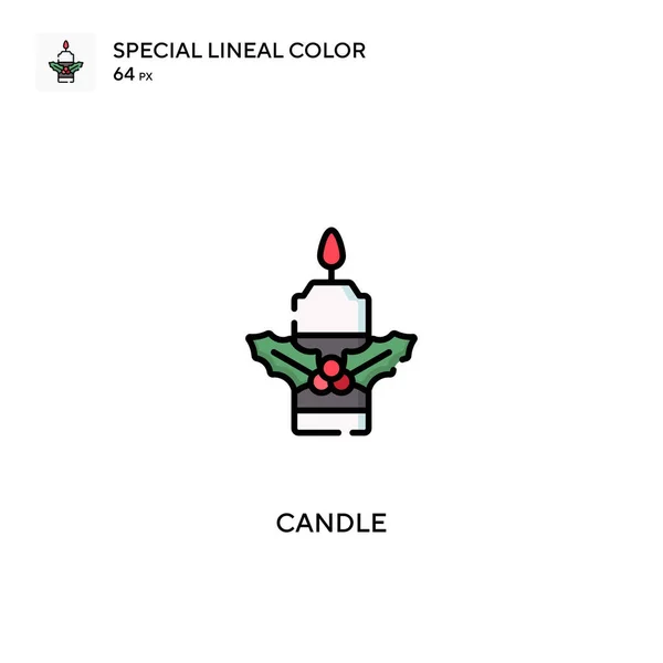 Kerze Spezielle Lineare Farbsymbole Kerzensymbole Für Ihr Geschäftsprojekt — Stockvektor