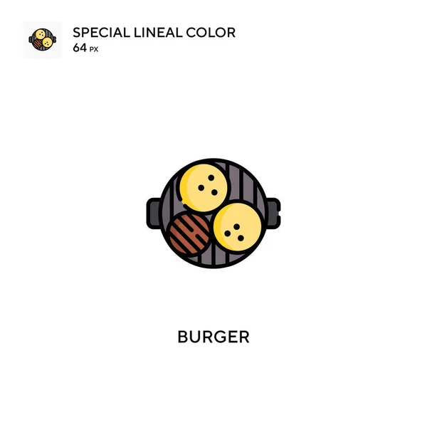 Burger Specjalne Ikony Kolor Linii Burger Dla Twojego Projektu Biznesowego — Wektor stockowy