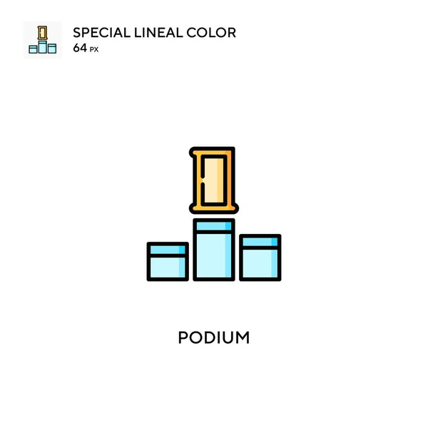 Podium Iconos Especiales Color Lineal Iconos Podio Para Proyecto Empresarial — Archivo Imágenes Vectoriales