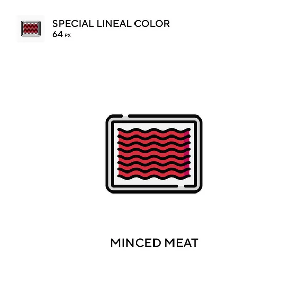 Carne Picada Ícones Carne Picada Icon Minced Cor Linear Especial — Vetor de Stock