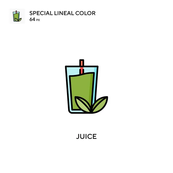 Juice Special Lineáris Szín Ikon Juice Ikonok Üzleti Projekt — Stock Vector