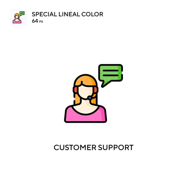 Soporte Cliente Iconos Especiales Color Lineal Iconos Atención Cliente Para — Archivo Imágenes Vectoriales