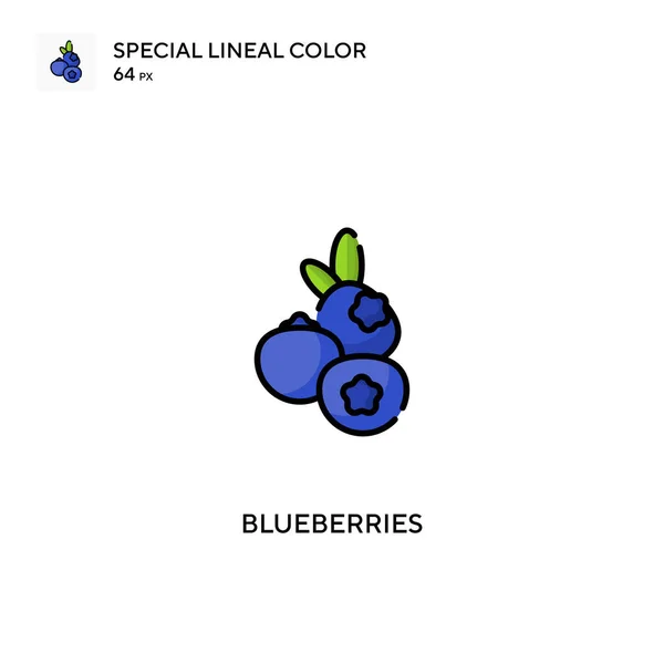 Bosbessen Speciale Lineal Color Icon Bosbessen Pictogrammen Voor Business Project — Stockvector
