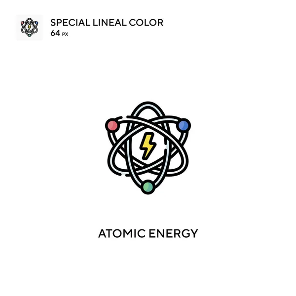 Energía Atómica Icono Especial Color Lineal Iconos Energía Atómica Para — Archivo Imágenes Vectoriales