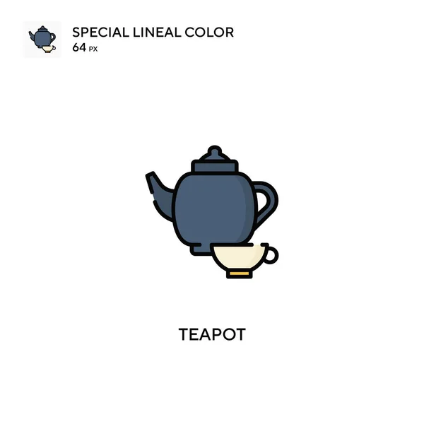 Bule Ícones Lineares Especiais Cor Icon Teapot Para Seu Projeto —  Vetores de Stock