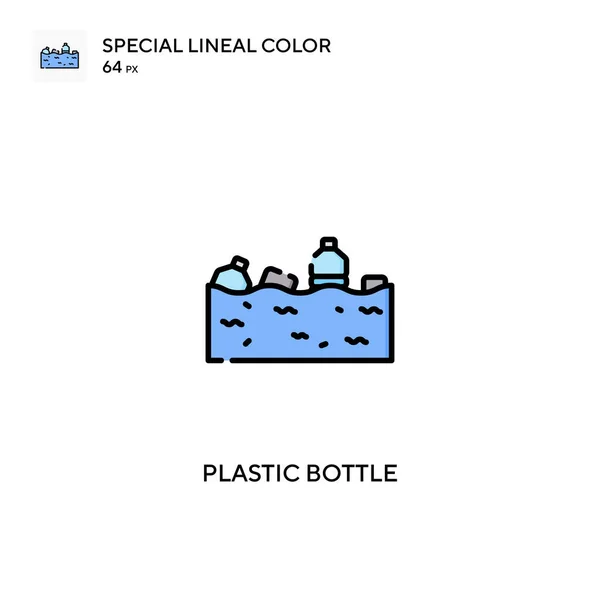 Botella Plástico Icono Color Lineal Especial Iconos Botella Plástico Para — Vector de stock