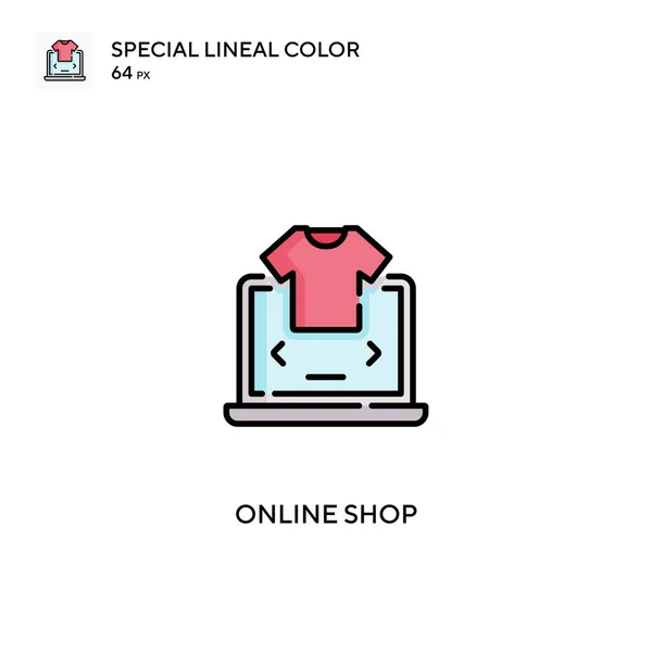 Online Shop Speciální Lineální Barevná Ikona Online Shop Ikony Pro — Stockový vektor