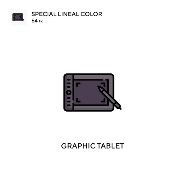 Tablet Gráfico Ícones Lineares Especiais Cor Icon Graphic Tablet Para —  Vetores de Stock