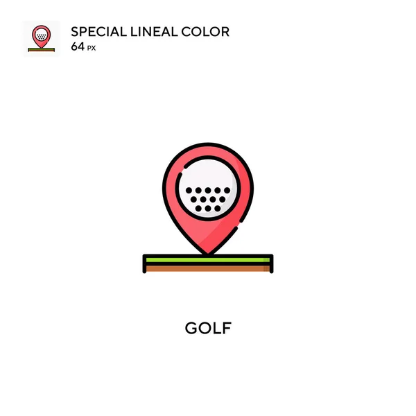 Golf Speciális Lineáris Szín Ikon Golf Ikonok Üzleti Projekt — Stock Vector