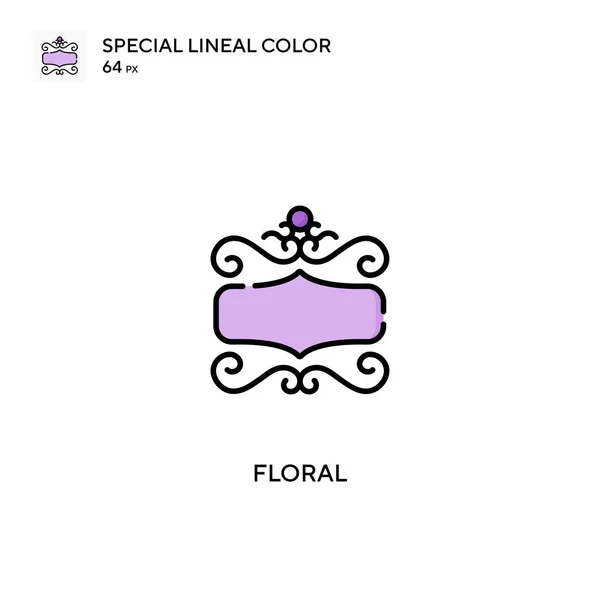 Floral Iconos Especiales Color Lineal Iconos Florales Para Proyecto Empresarial — Vector de stock