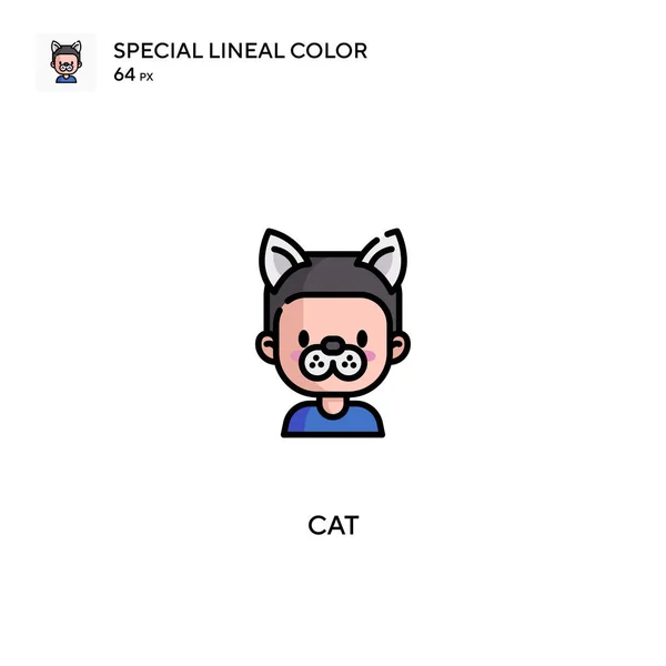 Cat Special Lineal Colour Icon Cat Εικονίδια Για Την Επιχείρησή — Διανυσματικό Αρχείο