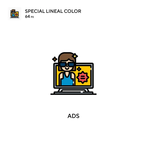 Anuncios Iconos Especiales Color Lineal Anuncios Iconos Para Proyecto Empresarial — Vector de stock