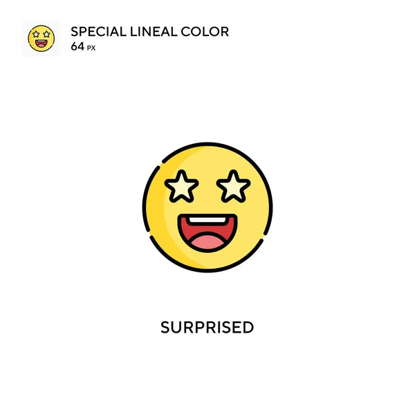 Icono Color Lineal Sorprendido Especial Iconos Sorpresivos Para Proyecto Empresarial — Vector de stock