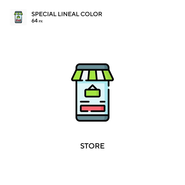 Store Icônes Spéciales Couleur Linéaire Store Pour Votre Projet Entreprise — Image vectorielle