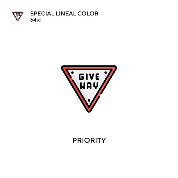 Iconos Color Lineal Prioridad Especial Iconos Prioridad Para Proyecto Empresarial — Vector de stock