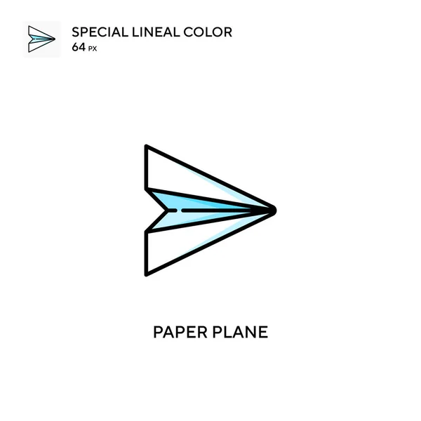 Бумажный Самолет Специальный Цвет Иконки Лайнера Бумага Самолет Иконки Вашего — стоковый вектор