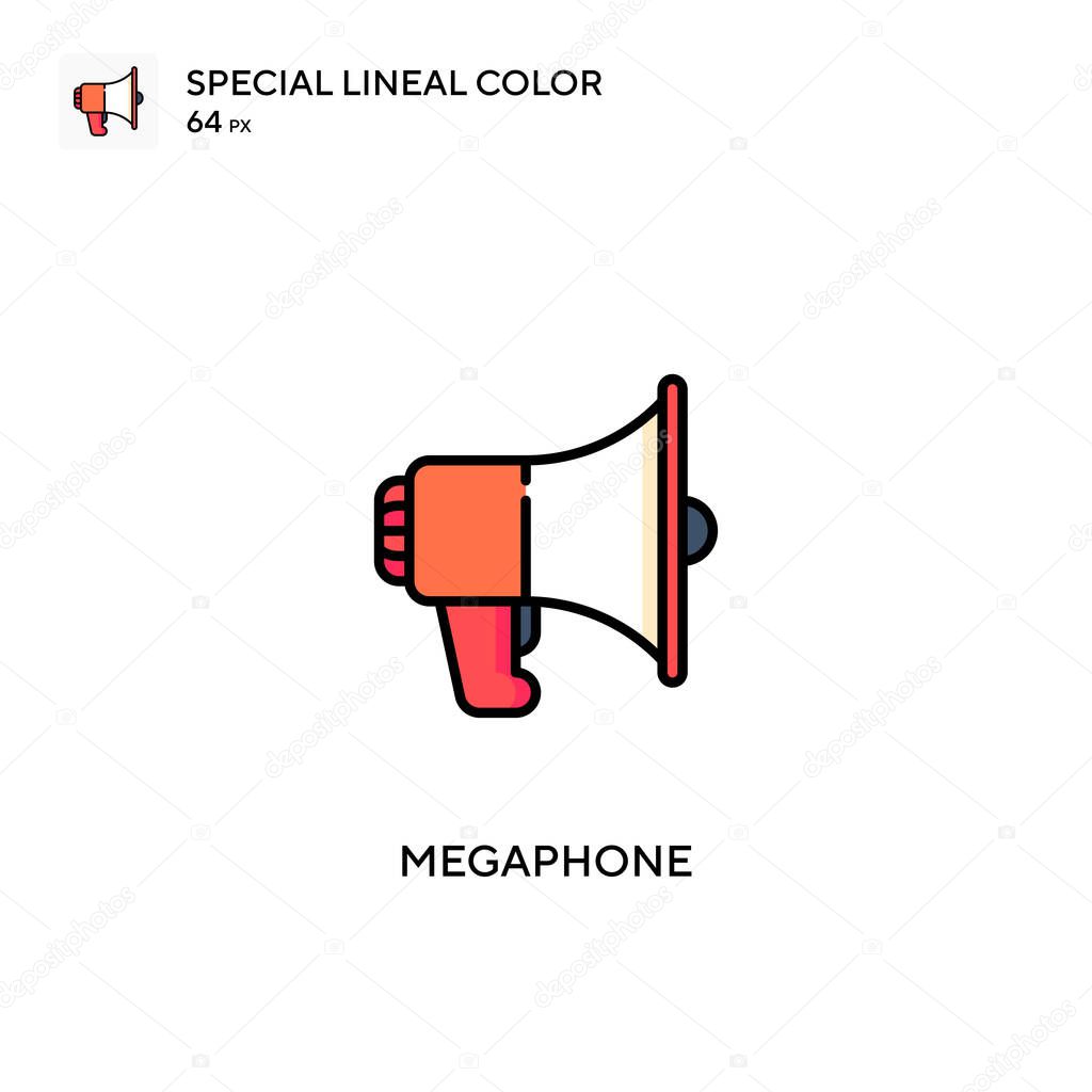 Megaphone Special lineal color icon.Megaphone icons for your business project