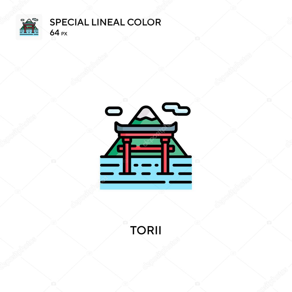 Torii Special lineal color icon.Torii icons for your business project